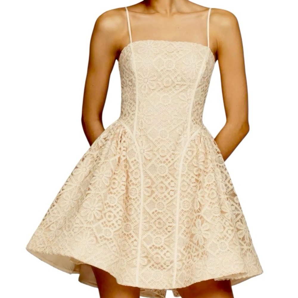 Anthropologie Lace Basque-Waist Mini Dress size 12